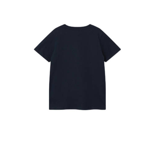 name it KIDS T-shirt NKMPFLASKA met printopdruk donkerblauw Jongens Katoen Ronde hals 158 164