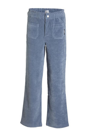 wide leg corduroy broek Raven blauw
