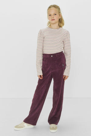 wide leg corduroy broek Raven rood
