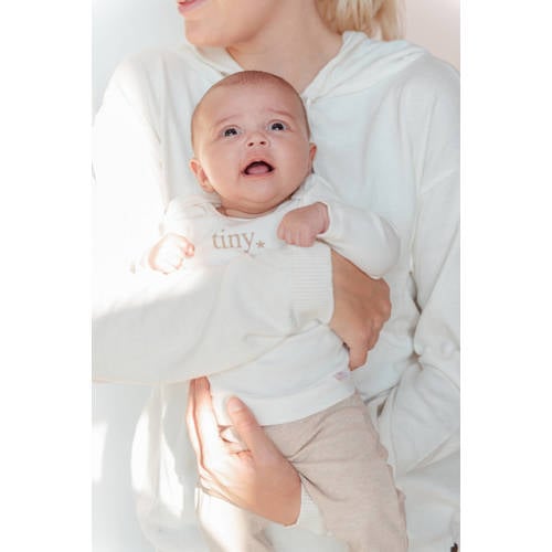 BESS baby longsleeve wit Jongens Meisjes Stretchkatoen Ronde hals Effen 74
