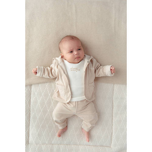 BESS baby zomerjas zand Jongens Meisjes Stretchkatoen Capuchon Effen 62