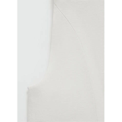 Mango Kids gilet naturel wit Meisjes Katoen V-hals Effen 172(L)
