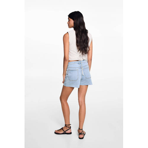 Mango Kids denim short medium blue denim Korte broek Blauw Effen 168(M)