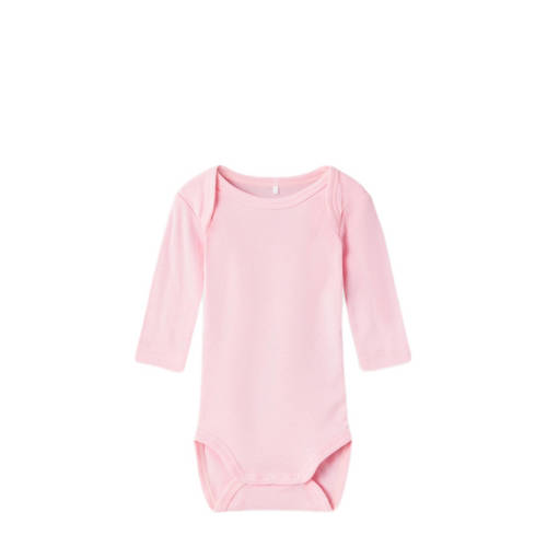 Name it BABY romper set van 2 met all overprint roze wit Meisjes Biologisch katoen Ronde hals 80