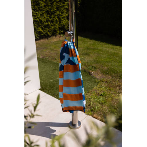 Swim Essentials kinderstrandlaken Striped Shark ( cm) Oranje blauw Streep