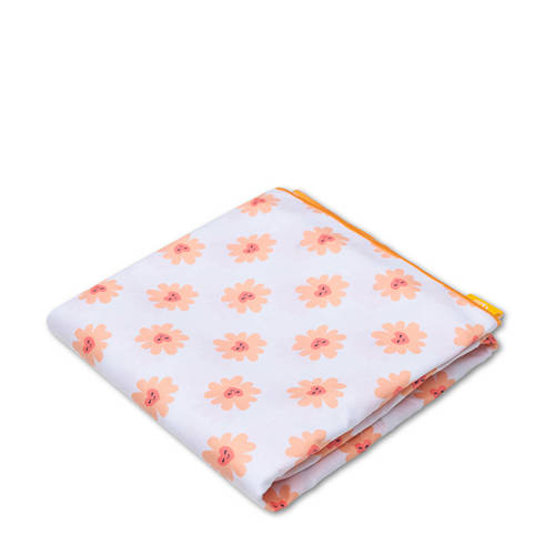 Swim Essentials kinderstrandlaken Flower Hearts (135x65 cm) Wit Bloemen