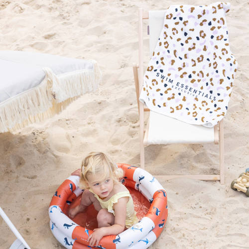 Swim Essentials kinderstrandlaken Kaki Leopard (135x65 cm) Kaki Groen Dierenprint