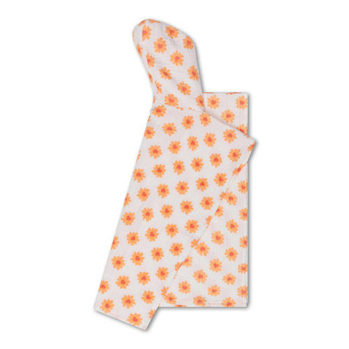 Swim Essentials strandponcho hydrofiel Flower Hearts (0-5 jaar) Wit Bloemen
