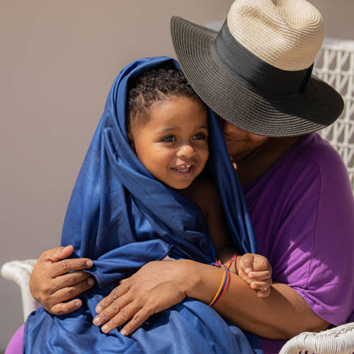 Swim Essentials strandlaken Blue zebra (180x90 cm) Blauw Dierenprint