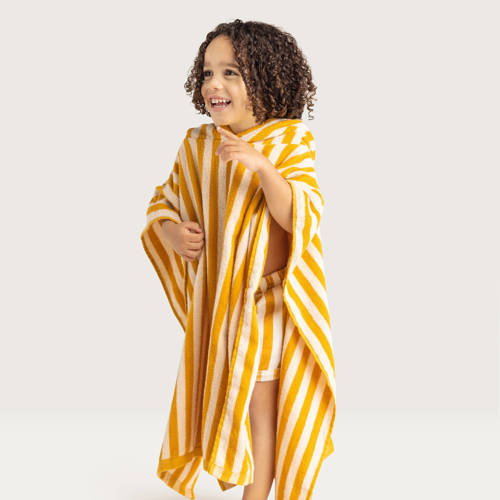 Swim Essentials strandponcho Yellow Striped (2-10 jaar) Geel Streep