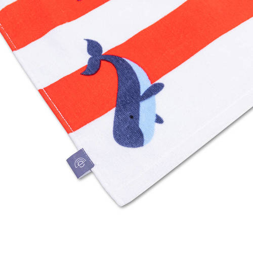Swim Essentials kinderstrandlaken Red Whale ( cm) Rood Wit Dierenprint