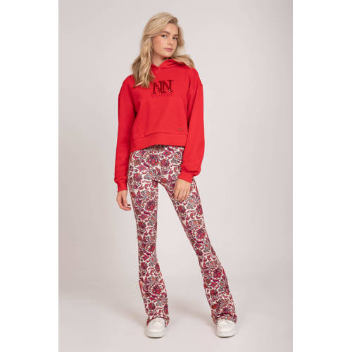 NIK&NIK flared broek met paisleyprint oranje fuchsia wit Meisjes Polyester 128