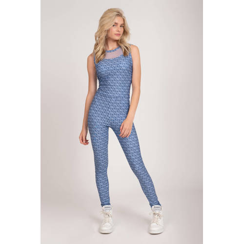 NIK&NIK skinny broek Joya met all over print lavendelblauw Meisjes Polyester 128
