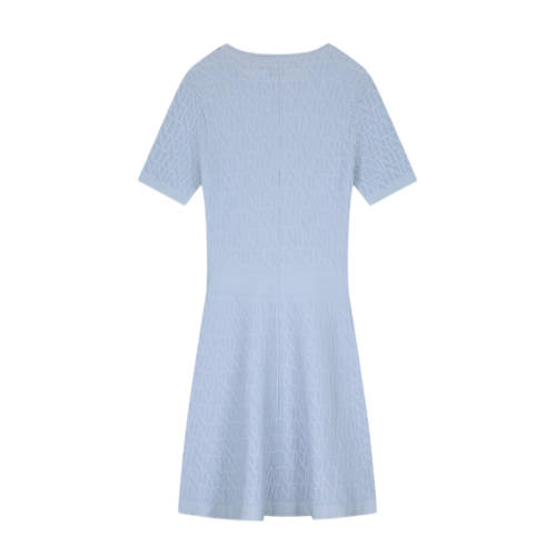 NIK&NIK jurk Jiro met logo lavendelblauw Meisjes Viscose Opstaande kraag 176
