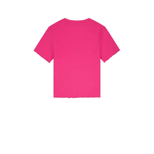 NIK&NIK T-shirt Rib fuchsia Roze Meisjes Stretchkatoen Ronde hals Effen 140