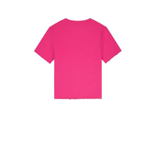 NIK&NIK T-shirt Rib fuchsia Roze Meisjes Stretchkatoen Ronde hals Effen 140