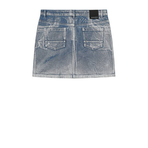 NIK&NIK korte rok zachtblauw metallic Meisjes Katoen Effen 140