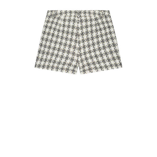 NIK&NIK geruite casual short Sonna zwart offwhite Korte broek Meisjes Polyester 152