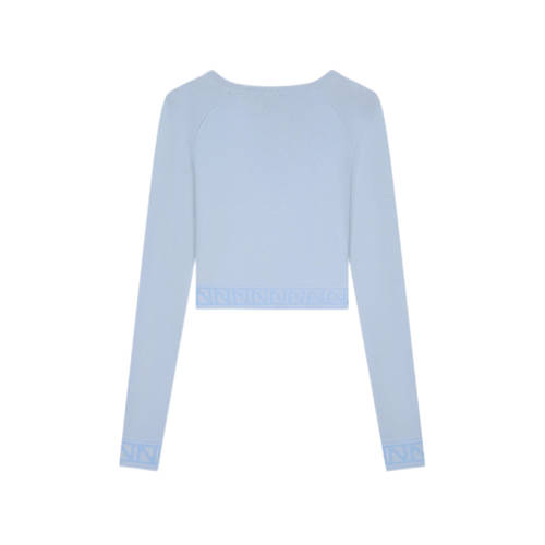 NIK&NIK sweater Jennesey lavendelblauw Meisjes Viscose Ronde hals Effen 140
