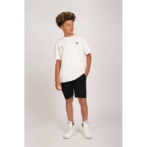 NIK&NIK T-shirt Extraordinary met tekst offwhite Wit Jongens Katoen Ronde hals 140