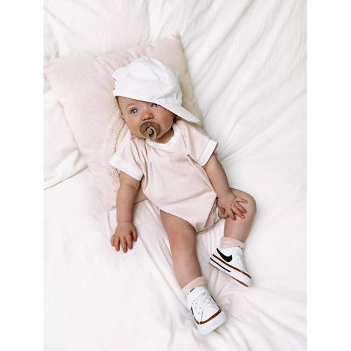 Babystyling romper lichtzand Beige Jongens Stretchkatoen Ronde hals Effen 62 68