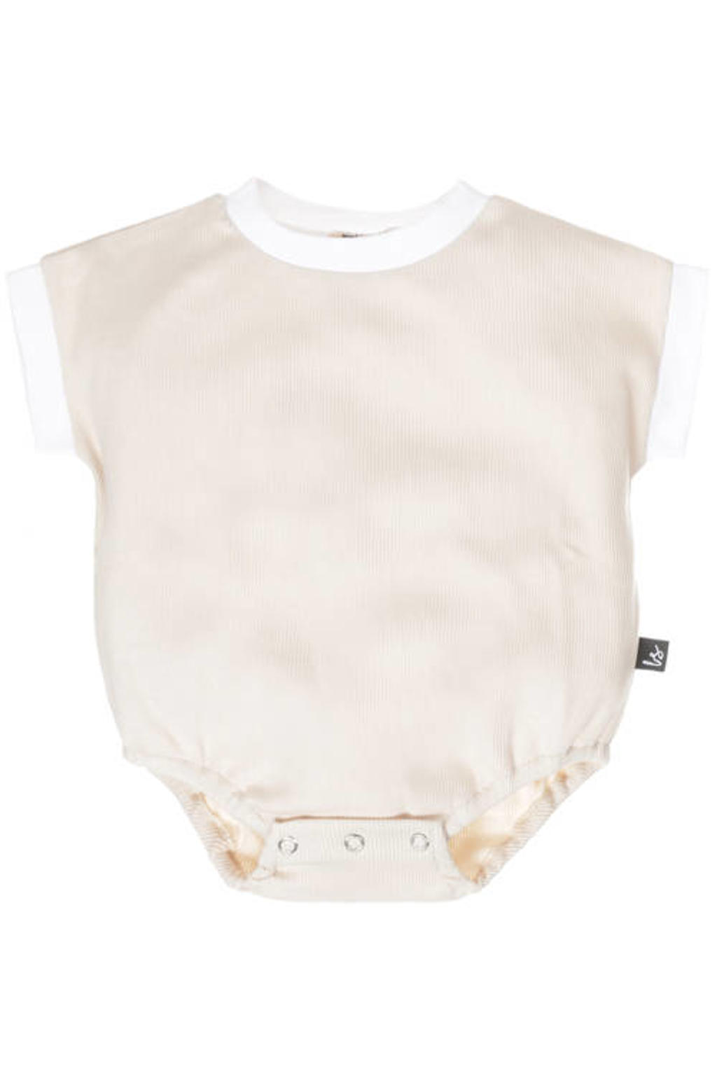 Babystyling romper lichtzand/wit