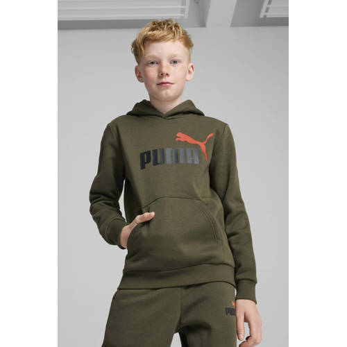 Puma hoodie olijfgroen Trui Jongens Katoen Capuchon Logo 128