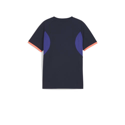 Puma sportshirt donkerblauw roze Sport t-shirt Polyester Ronde hals 128
