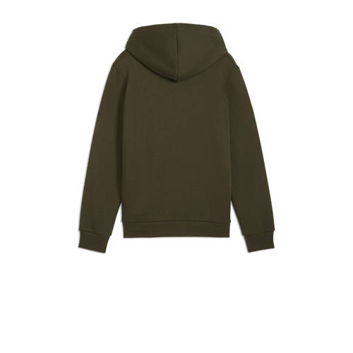 Puma sweater met logo olijfgroen wit Jongens Katoen Capuchon Logo 176