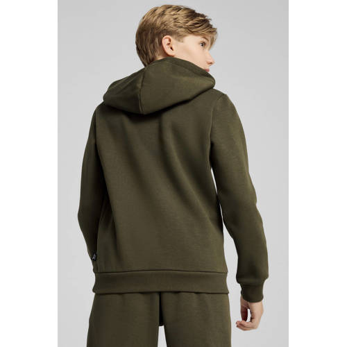Puma sweater met logo olijfgroen wit Jongens Katoen Capuchon Logo 176