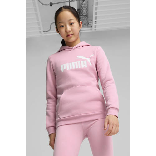 Puma sweater met logo lichtroze Meisjes Katoen Capuchon Logo 128