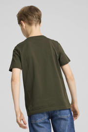 thumbnail: Olijfgroene jongens Puma T-shirt van katoen met logo dessin, korte mouwen en ronde hals