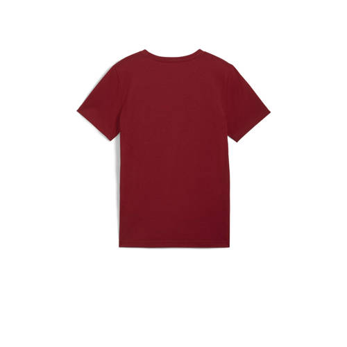 Puma T-shirt rood Jongens Katoen Ronde hals Logo 152