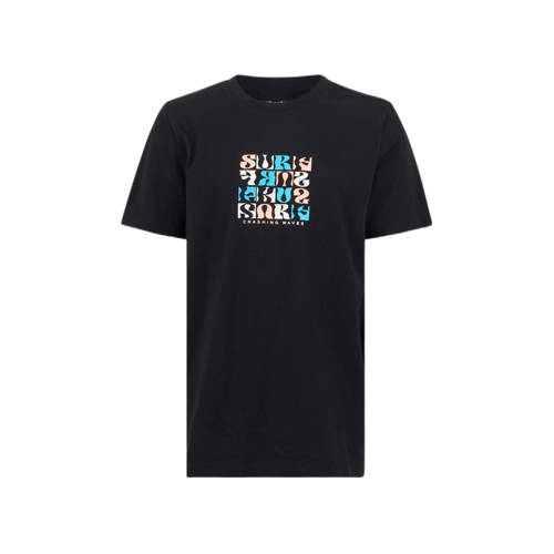 Shoeby T-shirt met printopdruk zwart Jongens Katoen Ronde hals Printopdruk