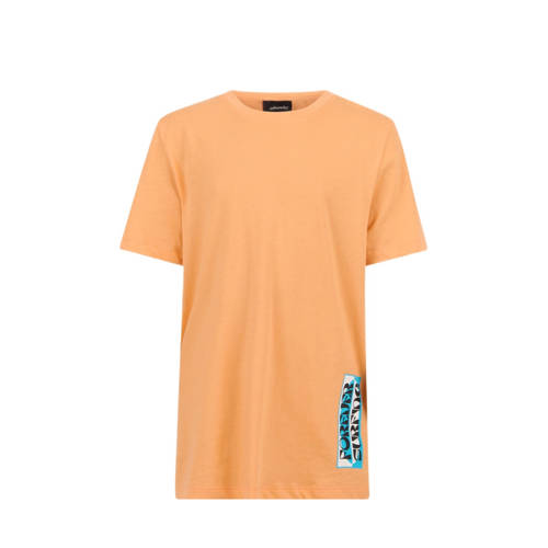 Shoeby T-shirt met printopdruk oranje Jongens Katoen Ronde hals Printopdruk