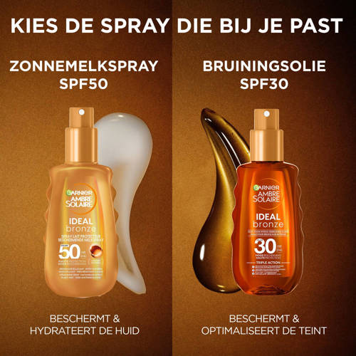 Garnier Ambre Solaire Ideal Bronze beschermende zonnebrand melkspray SPF 50 150 ml 150 ml