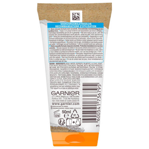 Garnier Ambre Solaire kids reisformaat zonnebrandmelk SPF 50+ 50 ml