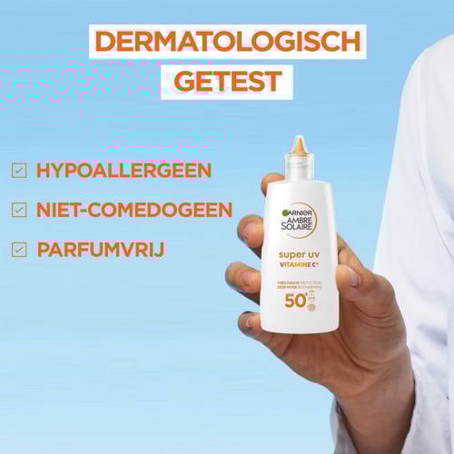 Garnier Ambre Solaire Super UV vitamine c* anti-pigmentvlekken fluid zonnebrand SPF50+ 40 ml