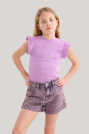 thumbnail: Shoeby T-shirt met ruches paars