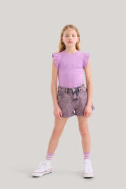 thumbnail: Shoeby T-shirt met ruches paars