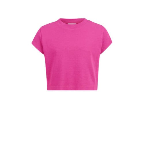 Shoeby T-shirt roze Meisjes Katoen Ronde hals Effen