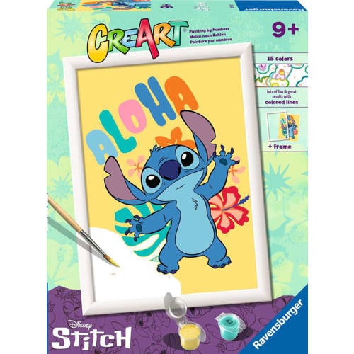 Ravensburger CreArt Disney Aloha Stitch - Schilderen op nummer voor kinderen afbeelding