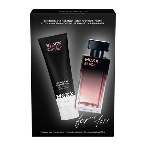 Mexx BLACK WOMAN geschenkset eau de toilette 30 ml + showergel 50 ml