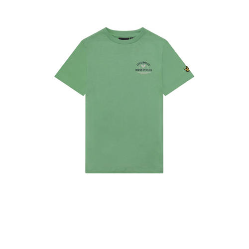 Lyle & Scott T-shirt groen Jongens Katoen Ronde hals Effen