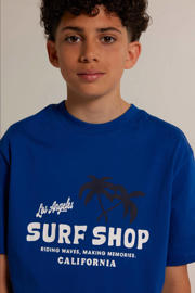 thumbnail: America Today T-shirt met backprint kobalt blauw