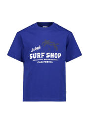thumbnail: Blauwe jongens America Today T-shirt van katoen met backprint, korte mouwen en ronde hals