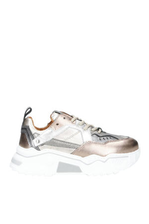 Pluto  leren sneakers goud/zilver