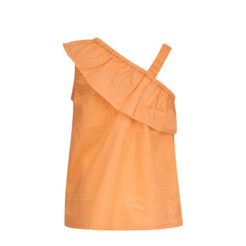 Shoeby one shoulder top oranje Effen 122 128 | Top van