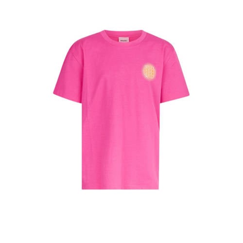 Shoeby T-shirt met printopdruk roze Meisjes Katoen Ronde hals Printopdruk - 134/140