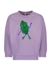 thumbnail: Paarse jongens en meisjes The New Chapter sweater met printopdruk, lange mouwen, ronde hals en geribde boorden